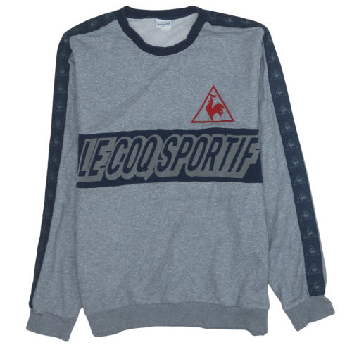 Le Coq Sportif Men's Grey Crew Neck Pullover Sweatshirt XXL