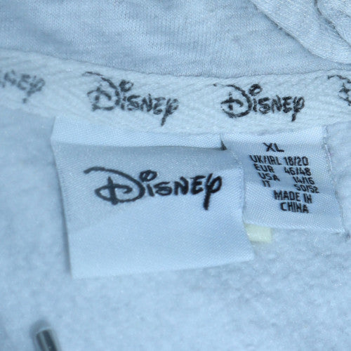Disney Women's Grey XL Pullover Hoodie with Logo Print