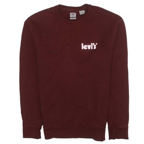 Levi's Women Burgundy Relaxed Fit Crew Neck Sweatshirt XS