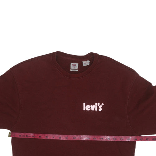 Levi's Women Burgundy Relaxed Fit Crew Neck Sweatshirt XS