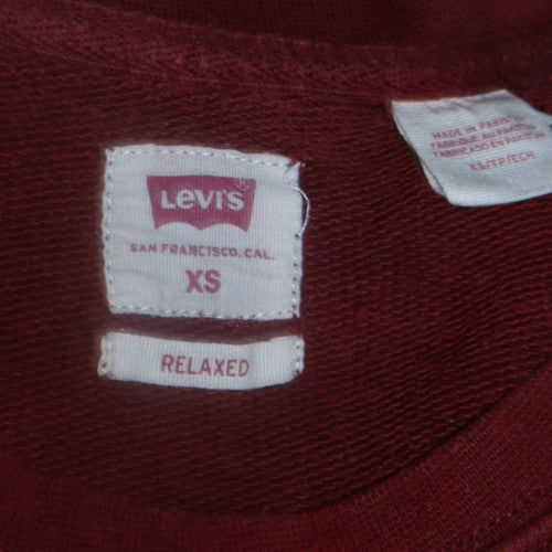 Levi's Women Burgundy Relaxed Fit Crew Neck Sweatshirt XS