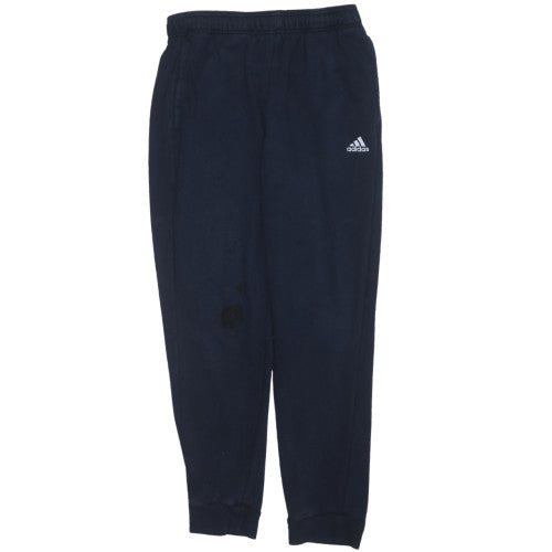 Adidas Men's Blue 2XL Fleece Jogger Trousers with Logo