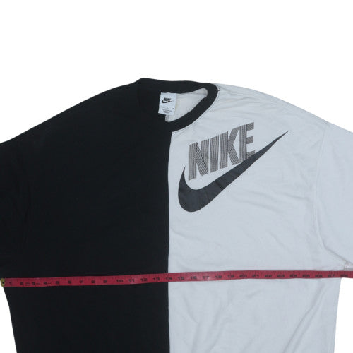 Nike Women’s Black & White Colourblock Crew Neck Sweatshirt Size S
