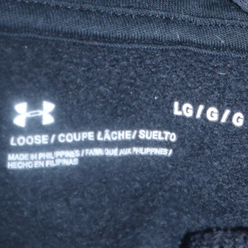 Under Armour Men's Black Pullover Hoodie Size L Relaxed Fit Fleece