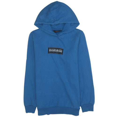 Napapijri Boys Blue Pullover Hoodie 12 Years Logo Fleece Sweatshirt