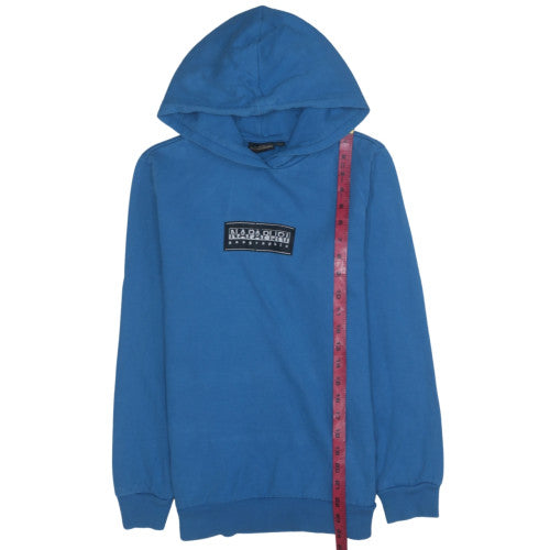 Napapijri Boys Blue Pullover Hoodie 12 Years Logo Fleece Sweatshirt
