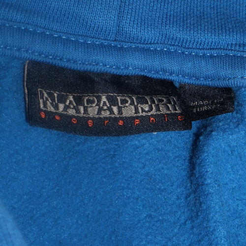 Napapijri Boys Blue Pullover Hoodie 12 Years Logo Fleece Sweatshirt