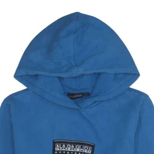 Napapijri Boys Blue Pullover Hoodie 12 Years Logo Fleece Sweatshirt