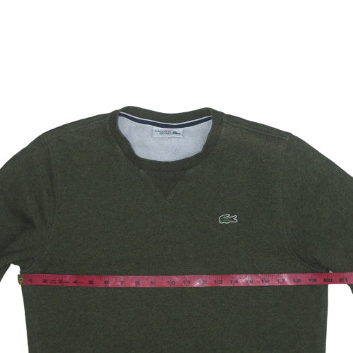 Lacoste Sport Men's Green Crew Neck Cotton Sweatshirt Size S