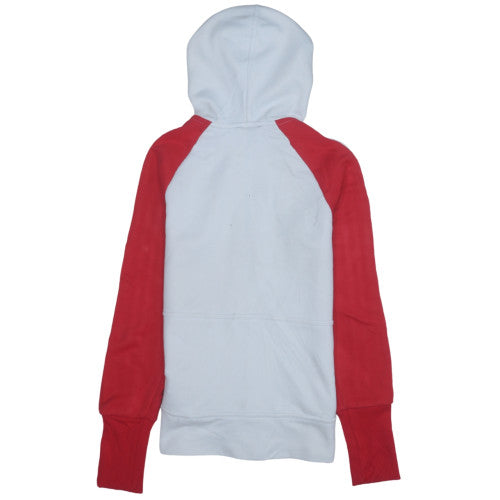 Adidas Womens White & Red Full Zip Hoodie Size 10 Classic Fit