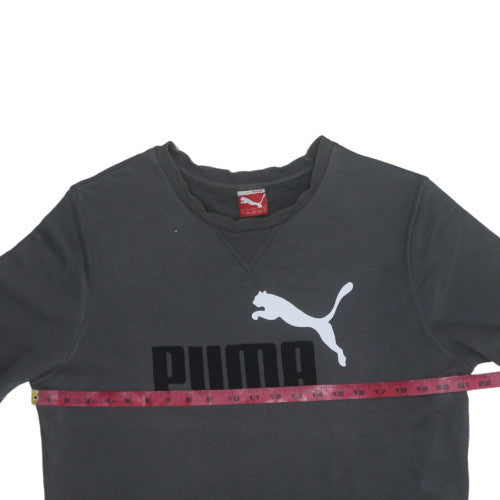 Puma Men's Black M Pullover Sweatshirt Crew Neck Logo Sportswear