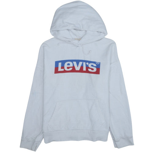 Levi's Womens White Pullover Hoodie XXS Cotton Logo Sweatshirt