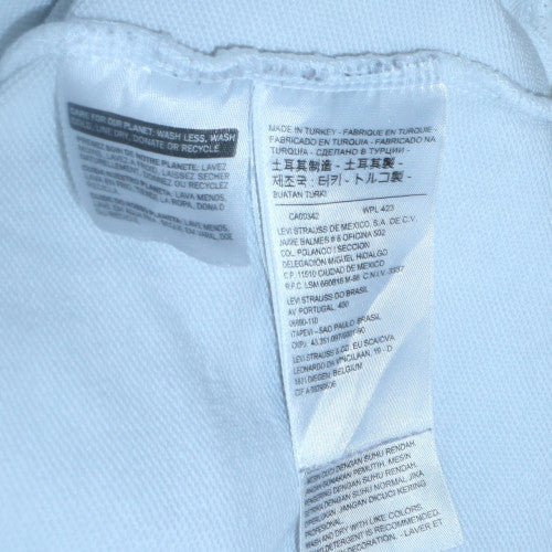 Levi's Womens White Pullover Hoodie XXS Cotton Logo Sweatshirt