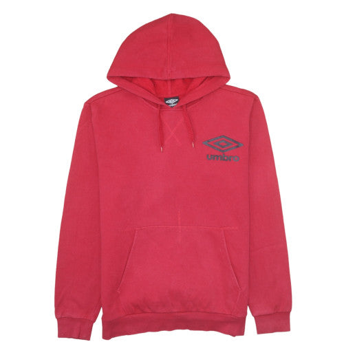Umbro Men's Red Pullover Hoodie Medium Cotton Blend Graphic Logo