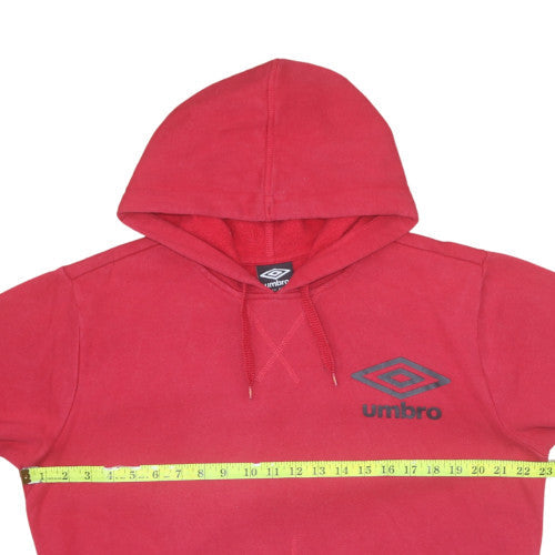 Umbro Men's Red Pullover Hoodie Medium Cotton Blend Graphic Logo