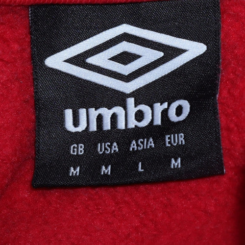 Umbro Men's Red Pullover Hoodie Medium Cotton Blend Graphic Logo