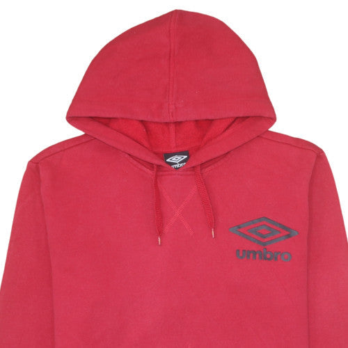Umbro Men's Red Pullover Hoodie Medium Cotton Blend Graphic Logo