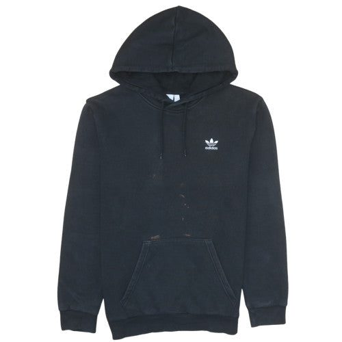Adidas Mens Black Pullover Hoodie Size M Logo Fleece Sportswear