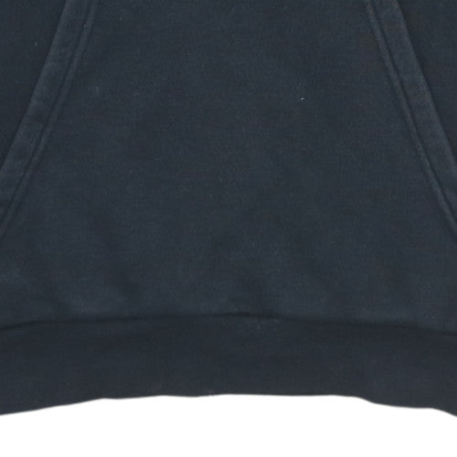 Adidas Mens Black Pullover Hoodie Size M Logo Fleece Sportswear