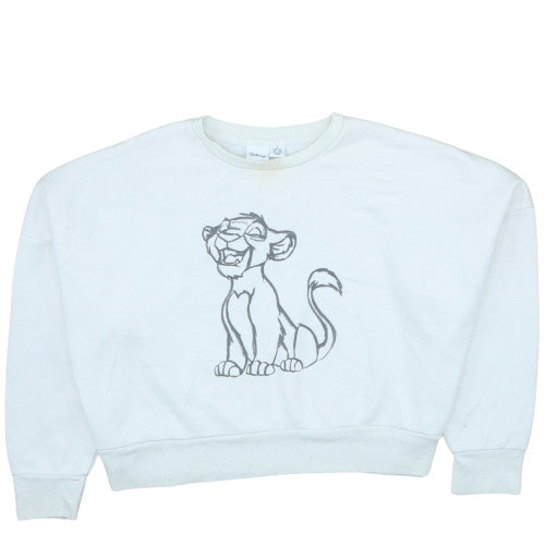 Disney Women White Lion King Sweatshirt Size S Crew Neck Pullover