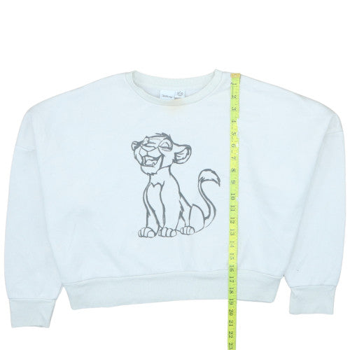 Disney Women White Lion King Sweatshirt Size S Crew Neck Pullover