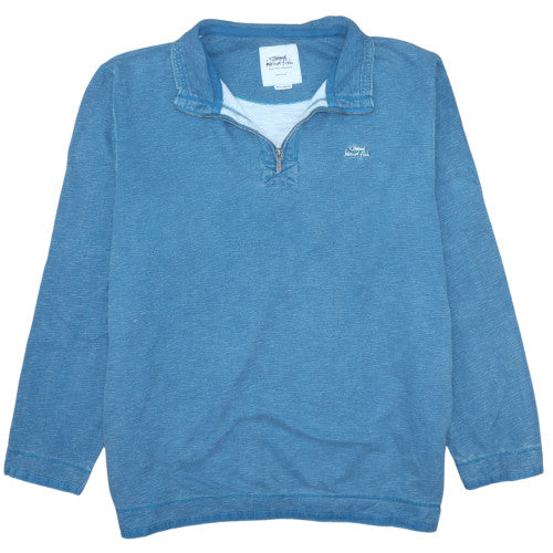 Weird Fish Men's Blue 4XL 1/4 Zip Cotton Sweatshirt