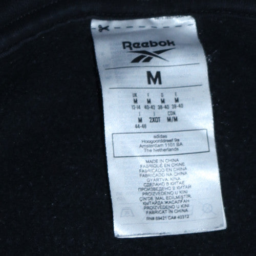 Reebok Women's Black M Pullover Hoodie Logo Cotton Blend