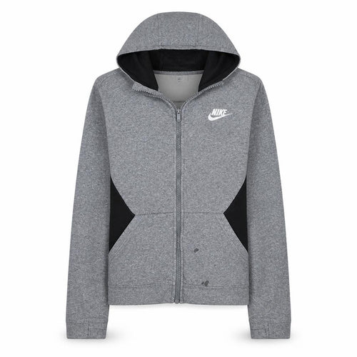Nike Boys Grey Full Zip Fleece Hoodie XL 158-170cm Sports Casual