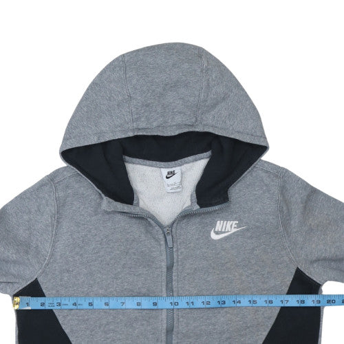 Nike Boys Grey Full Zip Fleece Hoodie XL 158-170cm Sports Casual