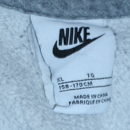 Nike Boys Grey Full Zip Fleece Hoodie XL 158-170cm Sports Casual