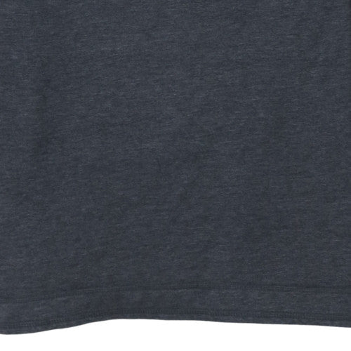 Weird Fish Men's Dark Grey Long Sleeve Polo Shirt Size L Cotton Blend
