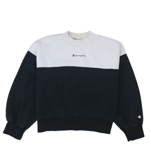 Champion Womens Black & White Medium Pullover Sweatshirt Cotton Blend