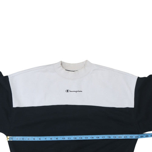 Champion Womens Black & White Medium Pullover Sweatshirt Cotton Blend