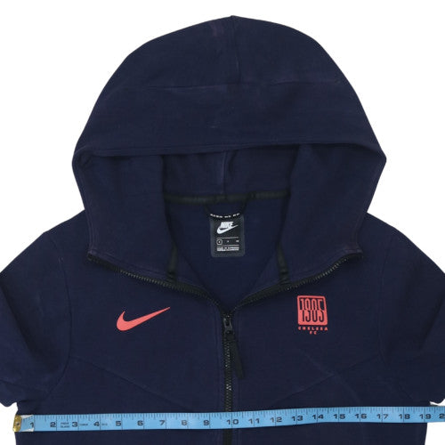 Nike Men's Blue Full Zip Hoodie Small Chelsea FC Sportswear