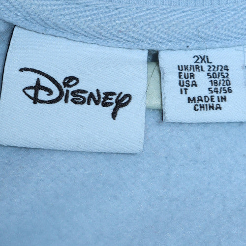 Disney Women Blue Stitch Sweatshirt 2XL Crew Neck Pullover
