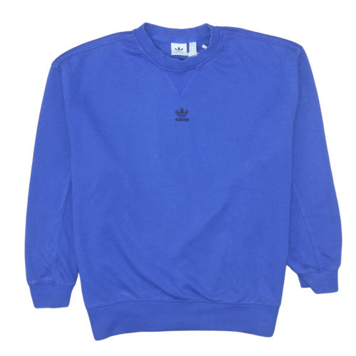 Adidas Women Blue Crew Neck Pullover Sweatshirt Size 10