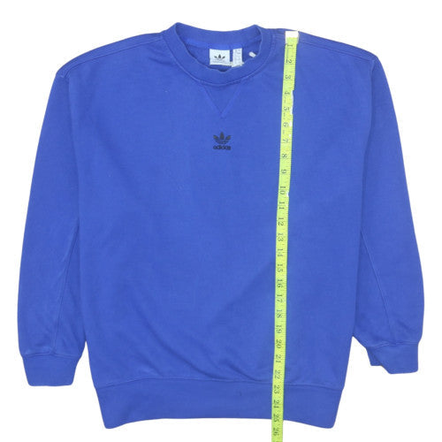 Adidas Women Blue Crew Neck Pullover Sweatshirt Size 10