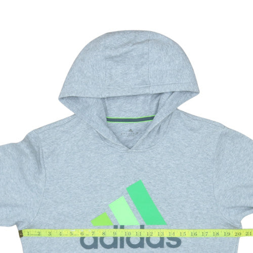 Adidas Men's Grey Pullover Hoodie Size S Sports Logo Fleece