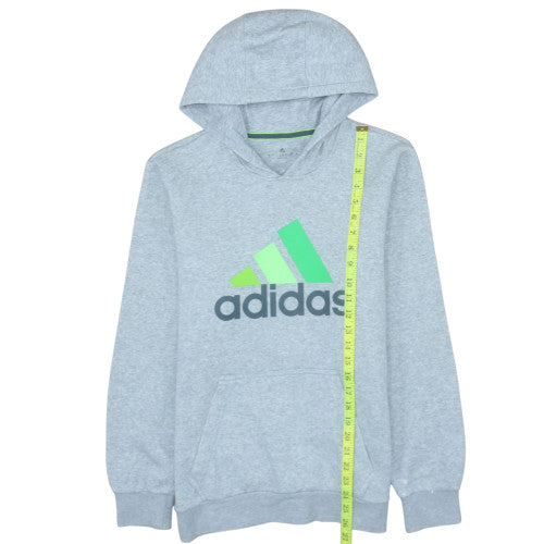 Adidas Men's Grey Pullover Hoodie Size S Sports Logo Fleece