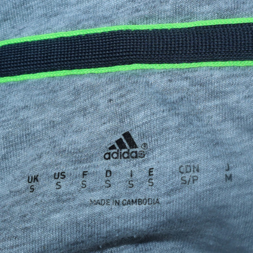 Adidas Men's Grey Pullover Hoodie Size S Sports Logo Fleece