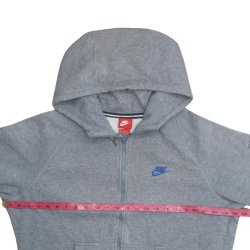 Nike Men's Grey Full Zip Hoodie L Fleece Sportswear Sweatshirt