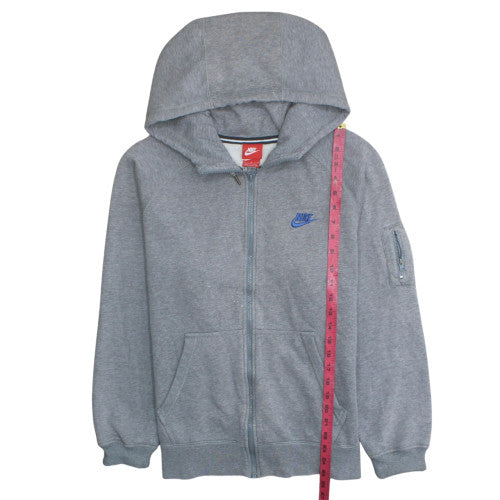 Nike Men's Grey Full Zip Hoodie L Fleece Sportswear Sweatshirt