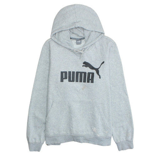Puma Womens Grey Pullover Hoodie XL Logo Print Casual Sweatshirt