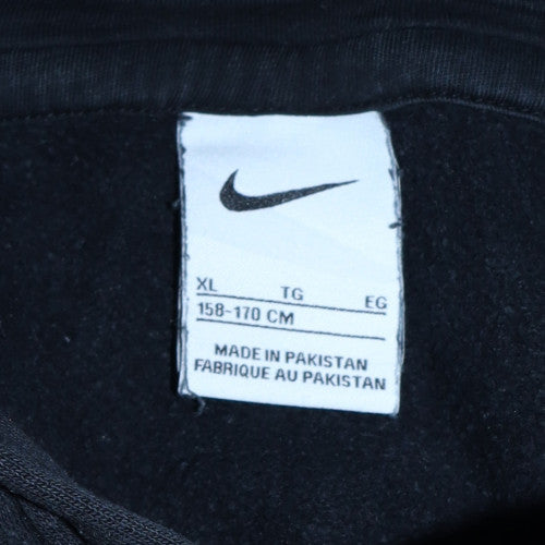 Nike Boys Black XL Pullover Fleece Hoodie with Logo and Kangaroo Pocket