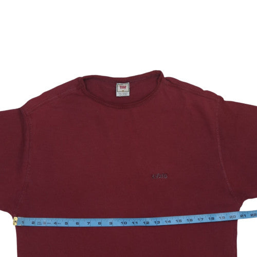 Levi's Men's Red Cotton Crew Neck Short Sleeve T-Shirt L