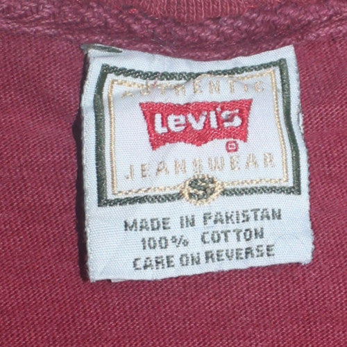 Levi's Men's Red Cotton Crew Neck Short Sleeve T-Shirt L