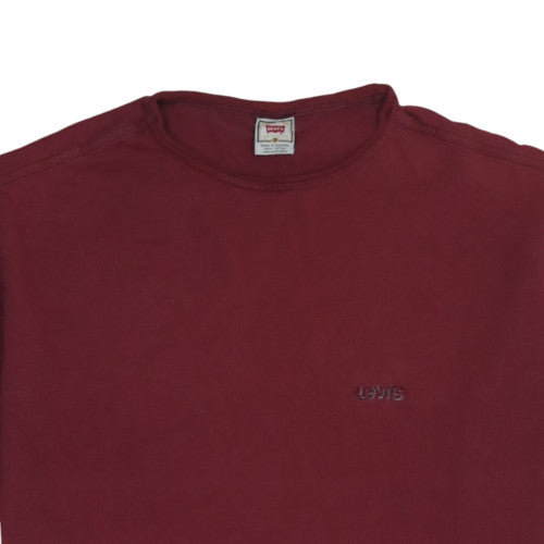 Levi's Men's Red Cotton Crew Neck Short Sleeve T-Shirt L