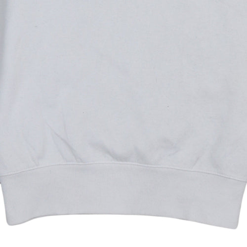 Champion Women's White Logo Tape Pullover Sweatshirt Small
