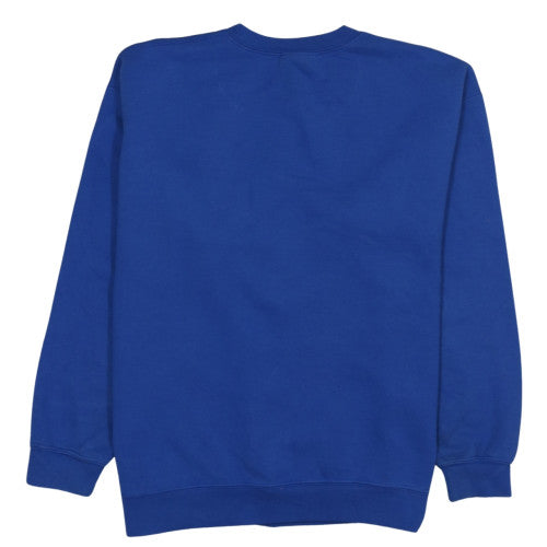 Gildan Men's Blue Graphic Crew Neck Pullover Sweatshirt L Heavy Blend