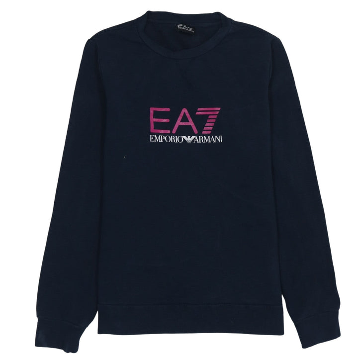 Emporio Armani EA7 Women's Navy Blue Logo Sweatshirt Size M